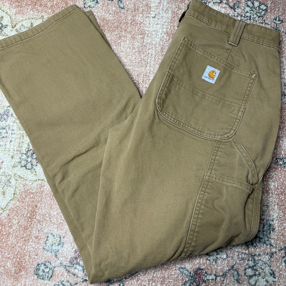 Carhartt Rugged Flex Original Fit Carpenter Work Pants Women Sz 4 Short Khaki